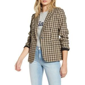 1901 Blazer 4P Petite Check Plaid One-Button Notch